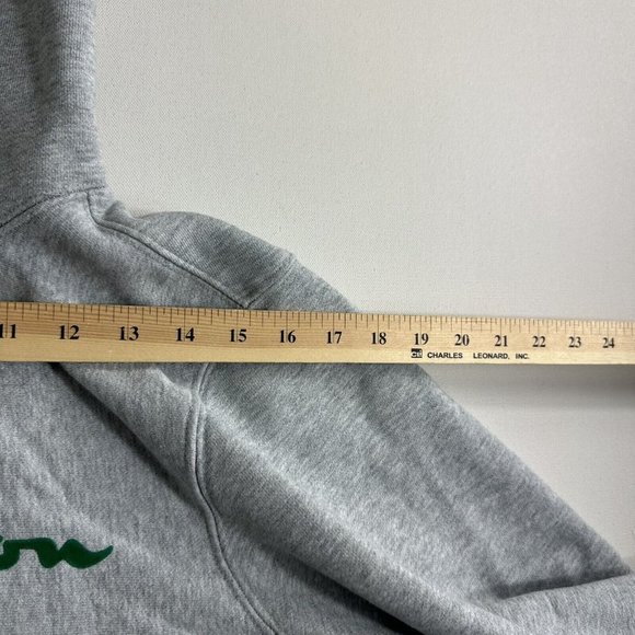 Champion Reverse Weave Double Sided Graphic Pullover Hoodie Sweatshirt Red Gray - Picture 9 of 13